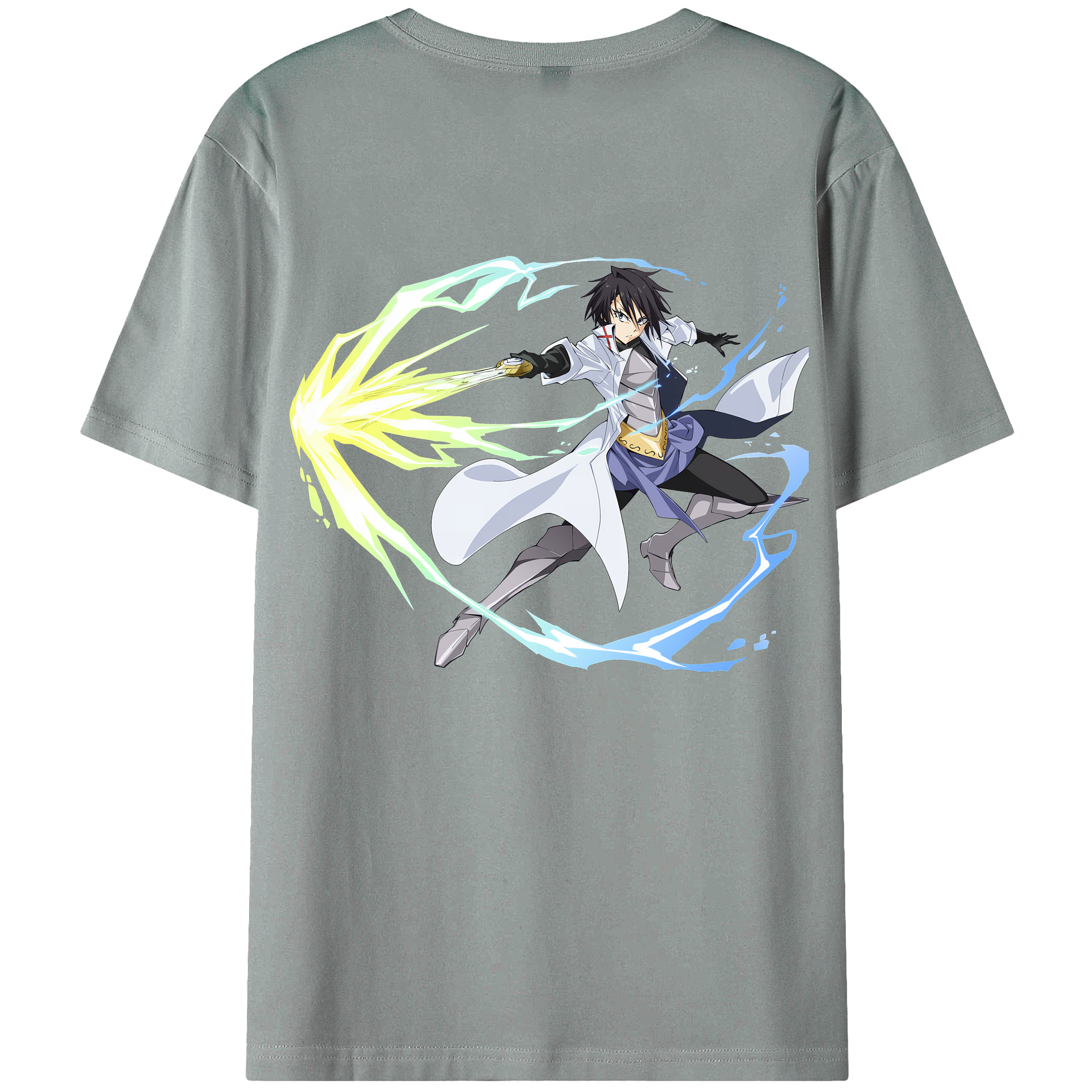 （画像用） 転スラ Regarding Reincarnated to Slime 綿100％ メンズ半袖Tシャツ（バックプリント） 通気性
